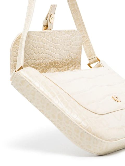 BY FAR crocodile-effect leather shoulder bag - Neutrals