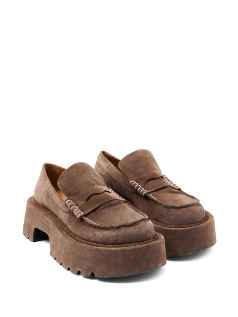 JW Anderson 50mm leather platform loafers - Brown