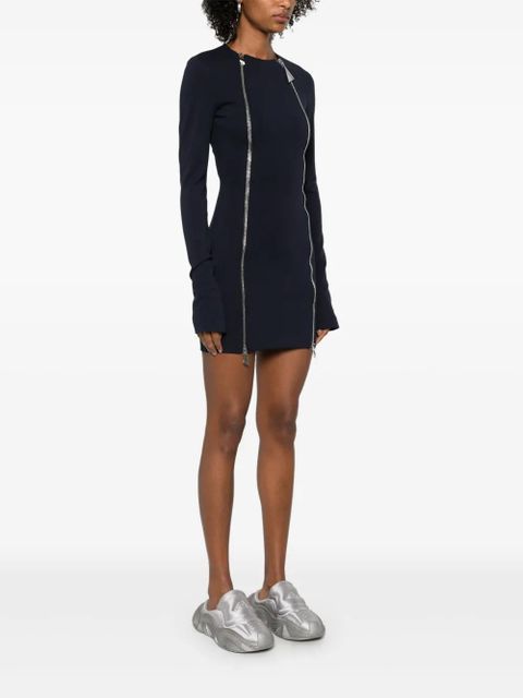 The Attico double-zip mini dress - Blue