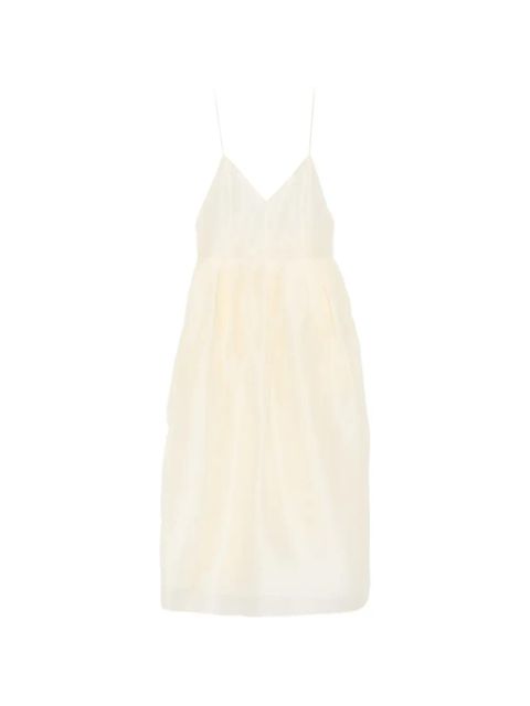 KHAITE Colette V-neck midi dress - Neutrals - zdjęcie produktu nr 1