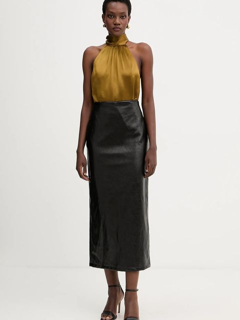 Retrofete bluzka Martina damska kolor zielony gładka R-FW25-11995-11