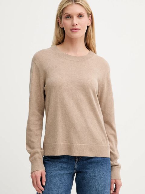 MUNTHE sweter wełniany SWELINA damski kolor beżowy lekki 247161924774 - zdjęcie produktu nr 1