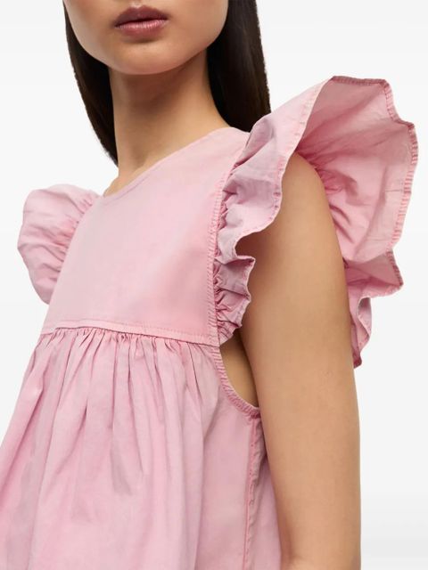 GANNI stretch-cotton blouse - Pink