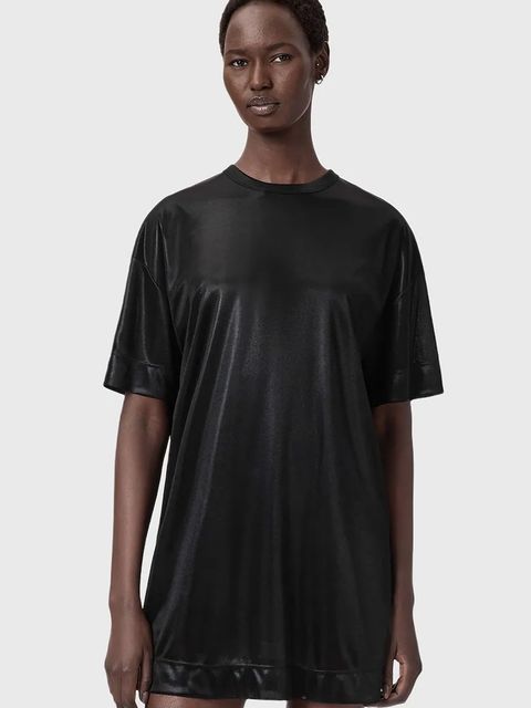 AllSaints sukienka kolor czarny mini oversize W141DD - zdjęcie produktu nr 1