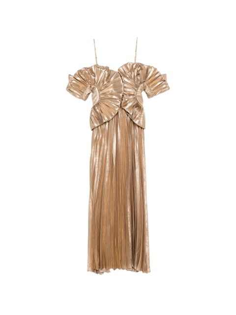 Acler pleated ruffled dress - Gold - zdjęcie produktu nr 1