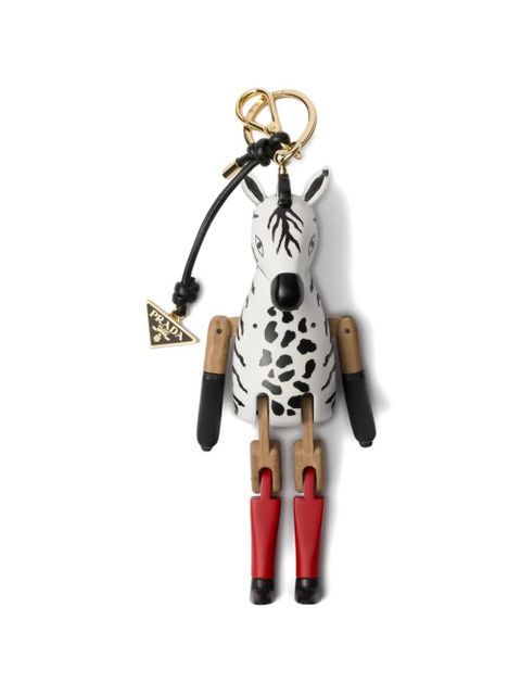 Prada zebra triangle keyring charm - White - zdjęcie produktu nr 1