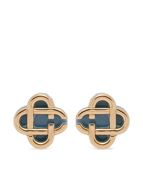 Casablanca logo-plaque earrings - Gold - zdjęcie produktu nr 1