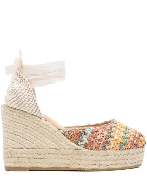 Manebi 100mm woven raffia espadrilles - Neutrals - zdjęcie produktu nr 1