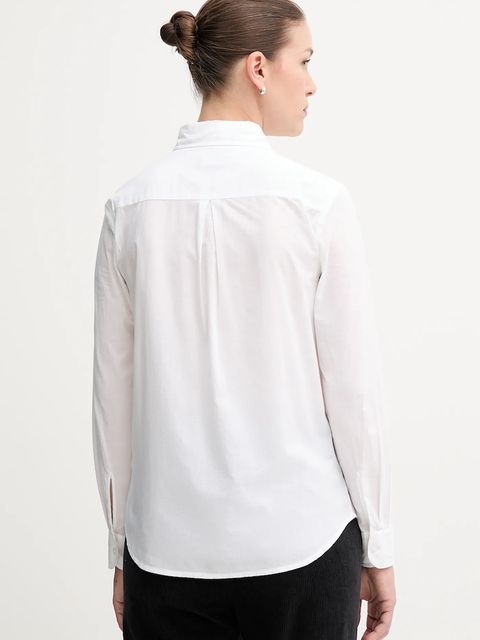 United Colors of Benetton koszula bawełniana damska kolor biały regular z kołnierzykiem klasycznym 5WPQDQ0AX