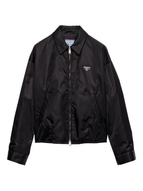 Prada triangle-logo shirt-collar shirt jacket - Black - zdjęcie produktu nr 1