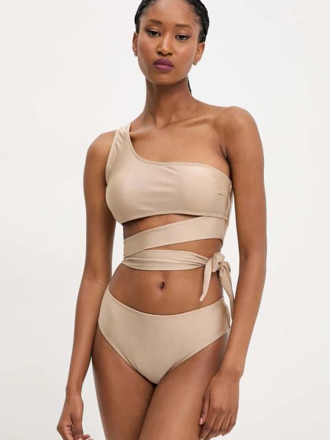 Answear.LAB biustonosz kąpielowy kolor złoty lekko usztywniona miseczka