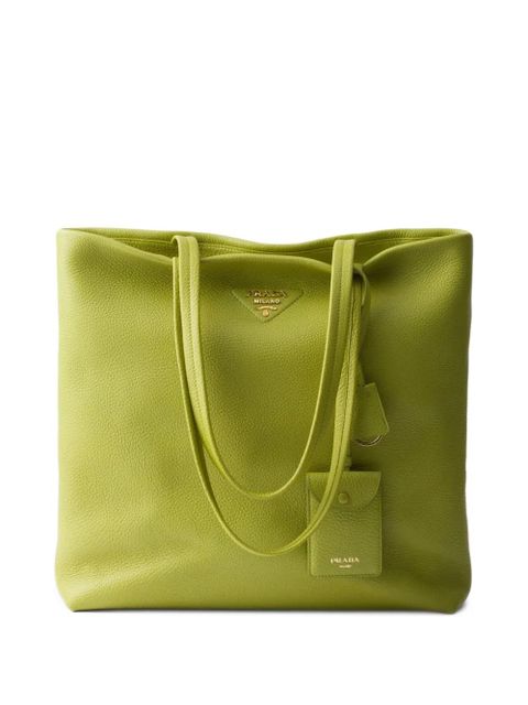 Prada large leather tote bag - Green