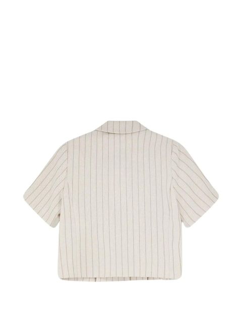 Max Mara pinstripe button cotton blazer - Neutrals - zdjęcie produktu nr 2