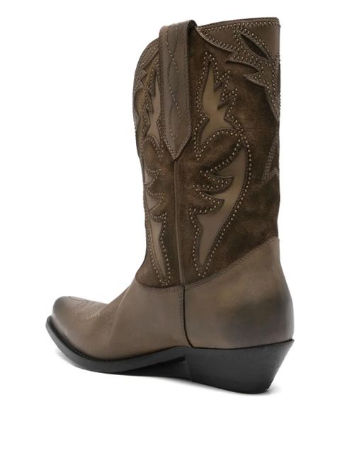 Golden Goose suede-appliqué boots - Brown