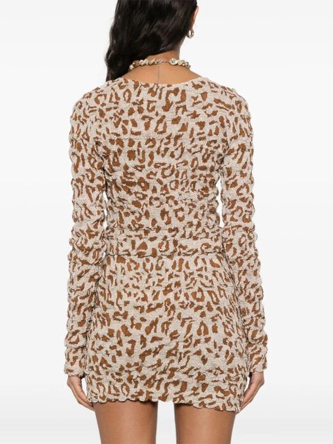 Nanushka graphic-print cropped top - Neutrals