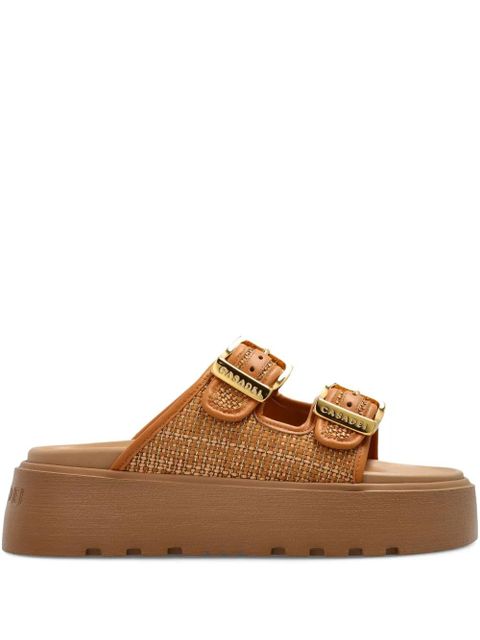 Casadei logo platform sandals - Brown