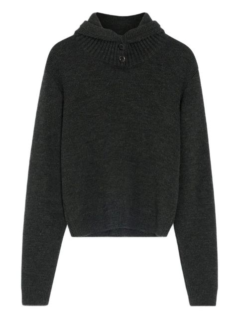 LEMAIRE buttoned hooded sweater - Black - zdjęcie produktu nr 1