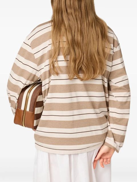 Miu Miu striped polo shirt - Neutrals