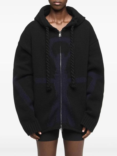 JW Anderson Anchor-intarsia hoodie - Black