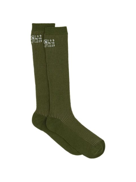 MM6 Maison Margiela logo-detail socks - Green - zdjęcie produktu nr 1