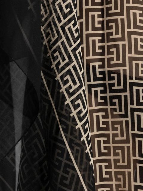 Balmain geometric-print beach dress - Black
