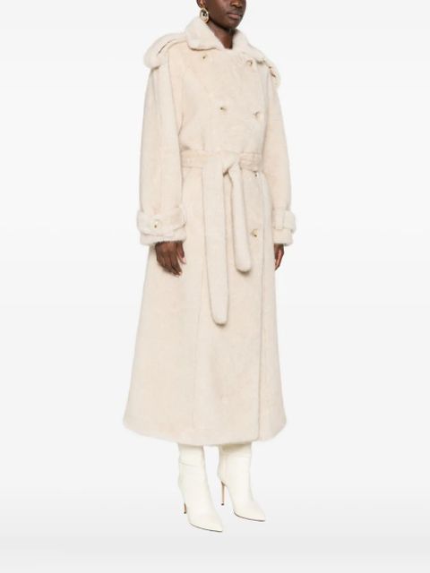 ducie Thalia double-breasted faux fur coat - Neutrals