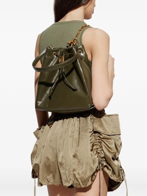 Balmain leather backpack - Green - zdjęcie produktu nr 2