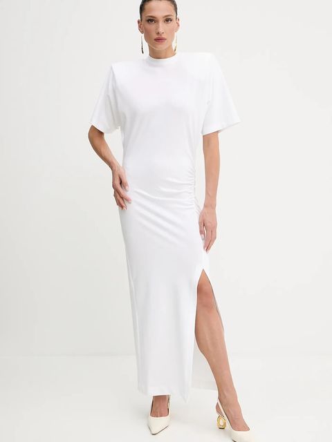 Pinko sukienka bawełniana kolor biały maxi dopasowana 105219 A2M2 - zdjęcie produktu nr 1