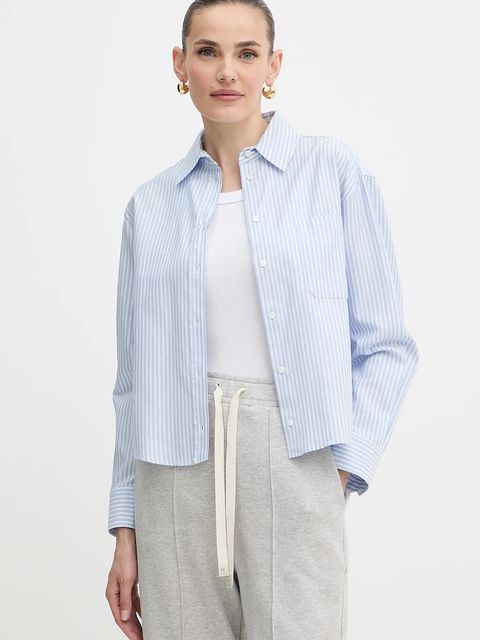 Weekend Max Mara koszula bawełniana NUORO damska kolor niebieski relaxed z kołnierzykiem klasycznym 2525116111600 - zdjęcie produktu nr 1