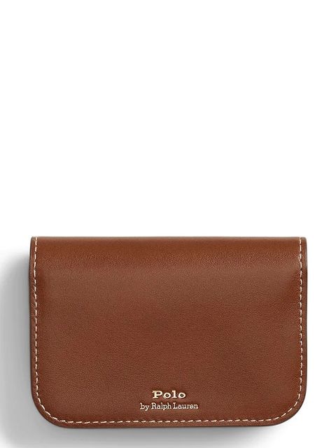 Polo Ralph Lauren portfel skórzany damski kolor brązowy 427P04990