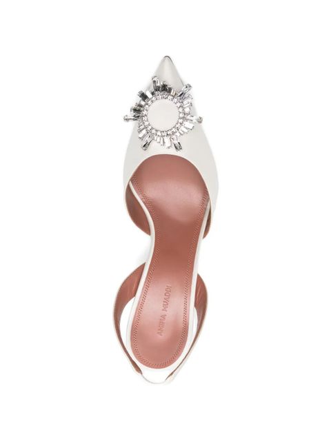 Amina Muaddi Begum embellished slingback pumps - White