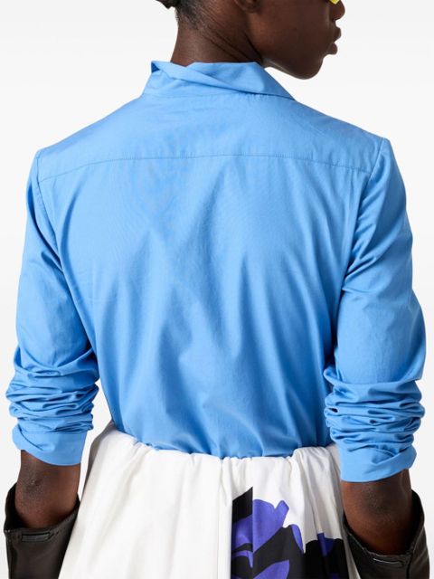 Miu Miu SHIRT L/S BUTTON UP MULTI POCKET COTTON - Blue