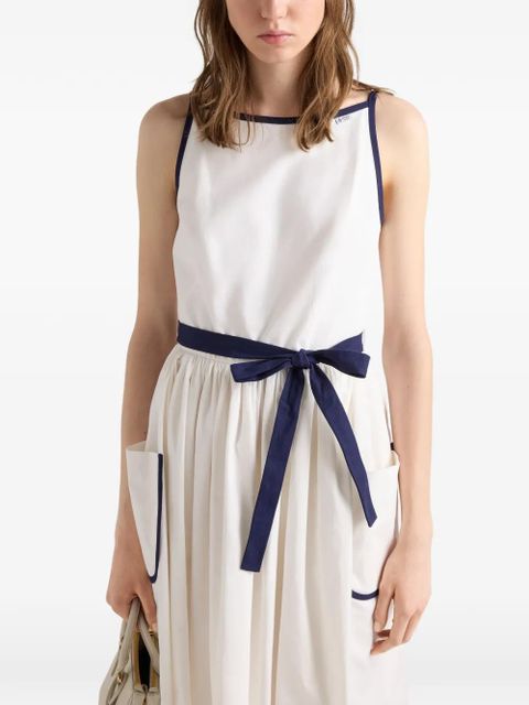Prada slubbed toile dress - White