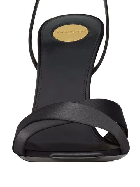 Saint Laurent 110mm crossover-straps wedge sandals - Black - zdjęcie produktu nr 2