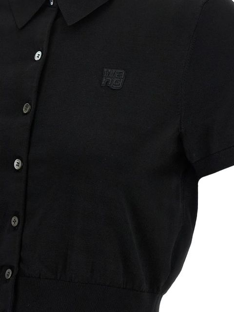 Alexander Wang logo-embroidered short-sleeve shirt - Black