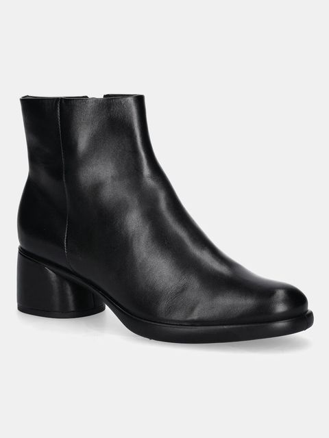 Ecco botki skórzane Sculpted 35 Clean Boot damskie kolor czarny na słupku 222413-01001 - zdjęcie produktu nr 1