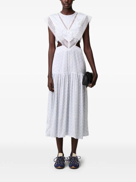 Claudie Pierlot lace-trim cutout dress - White