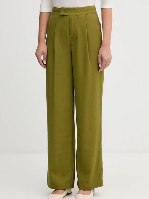 United Colors of Benetton spodnie damskie kolor zielony szerokie high waist 4K3ADF09Z - zdjęcie produktu nr 1