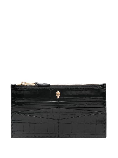 Alexander McQueen skull-stud cardholder - Black - zdjęcie produktu nr 1