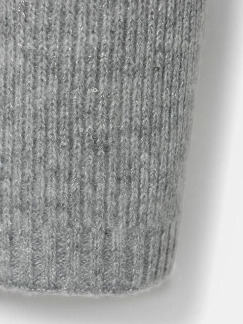 Morgan szalik z domieszką wełny 5EGRISA kolor szary z aplikacją 5EGRISA