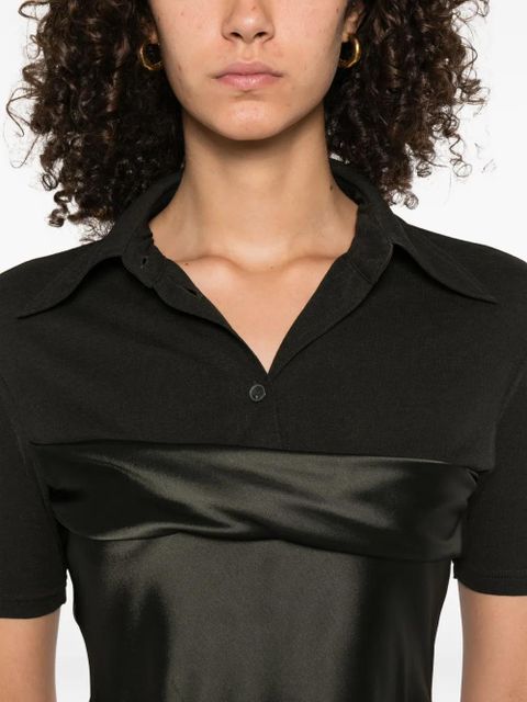 Nanushka satin-paneled mini dress - Green