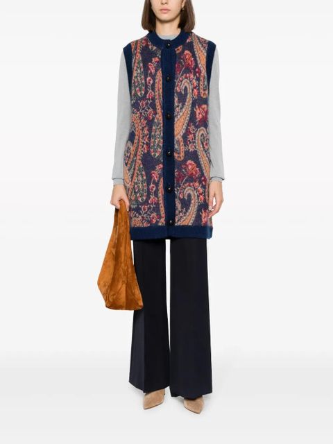 ETRO paisley intarsia-knit vest - Blue - zdjęcie produktu nr 2