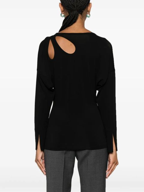 Victoria Beckham twist-detail jersey T-shirt - Black