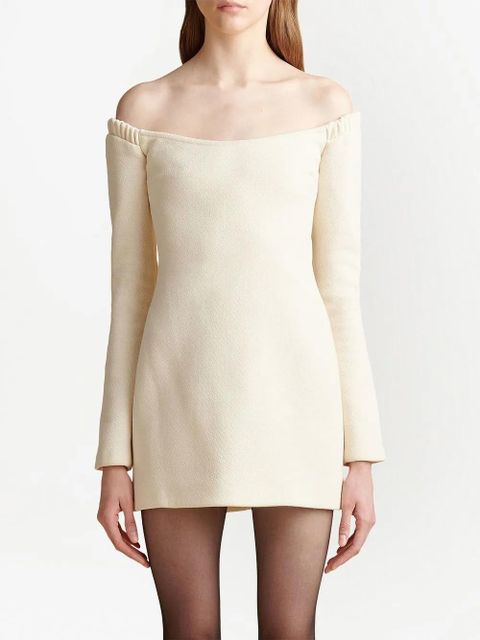 KHAITE The Octavia strapless mini dress - Neutrals