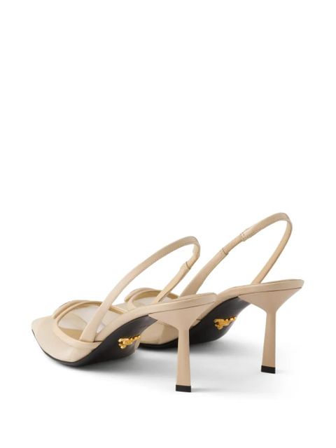 Prada 75mm mesh slingback pumps - Neutrals