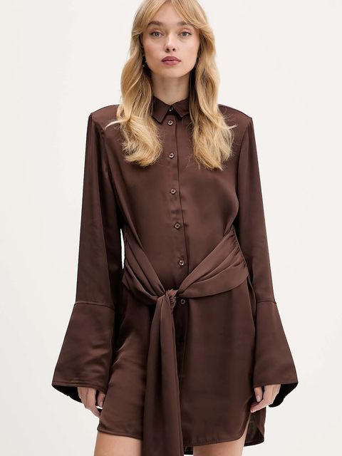 Rotate sukienka kolor brązowy mini prosta 1146462910 - zdjęcie produktu nr 1