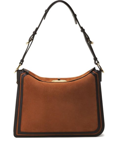 Lanvin Sac Compagnon suede shoulder bag - Brown - zdjęcie produktu nr 1
