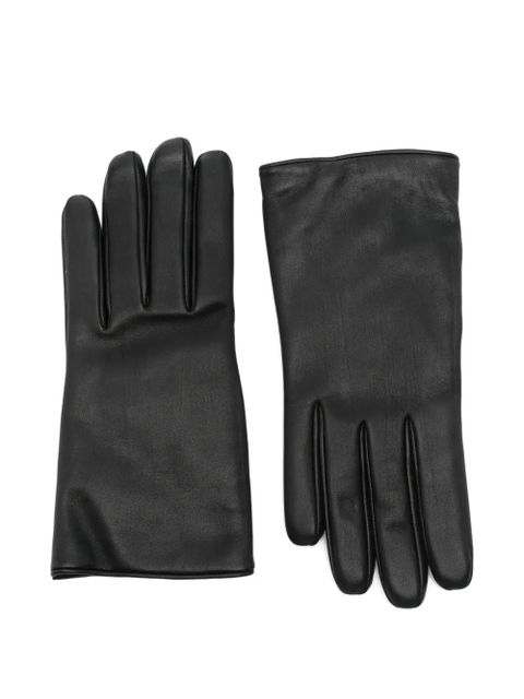 Saint Laurent logo leather gloves - Black - zdjęcie produktu nr 1