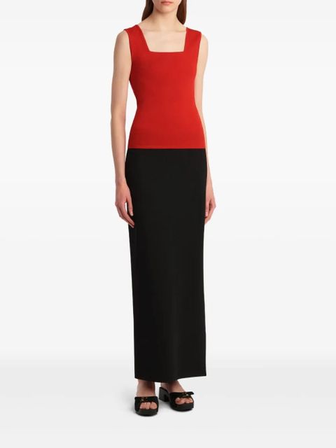 KHAITE square neck sani top - Red