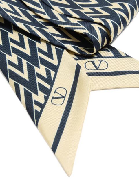 Valentino Garavani Toute La V silk bandeau scarf - Blue